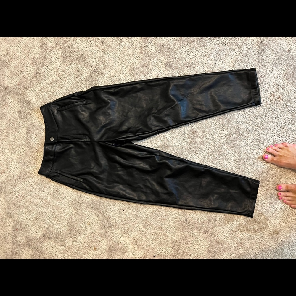 Cropped saints 21 vegan leather trousers